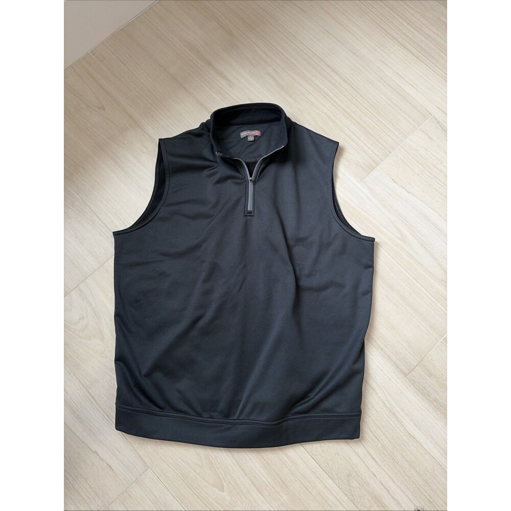 Peter Millar Galway 1/4 Zip Vest Mens L Navy Grey Performance Golf Classic Fit